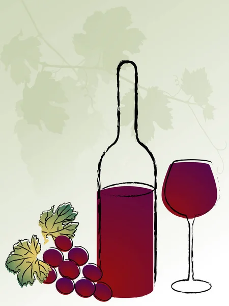 Red wine in bottle — Stock Vector
