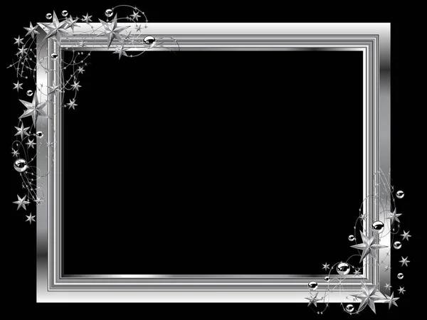 Silver Christmas frame — Stock Vector