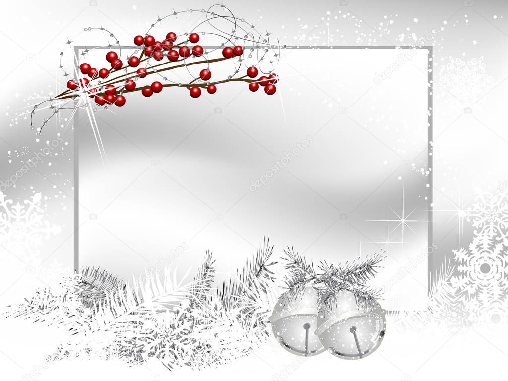 Christmas card with jingle bells