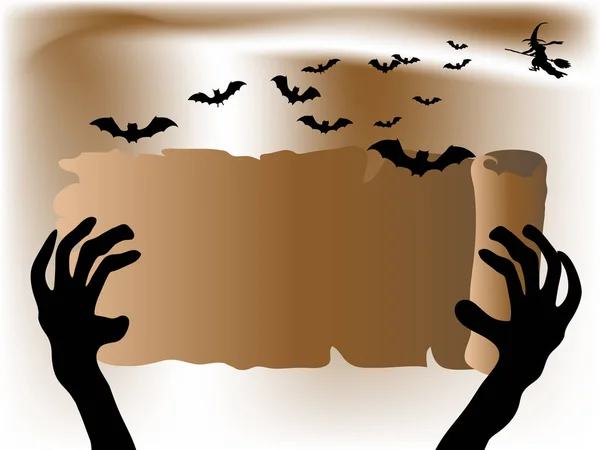 Brown Halloween parşömen — Stok Vektör