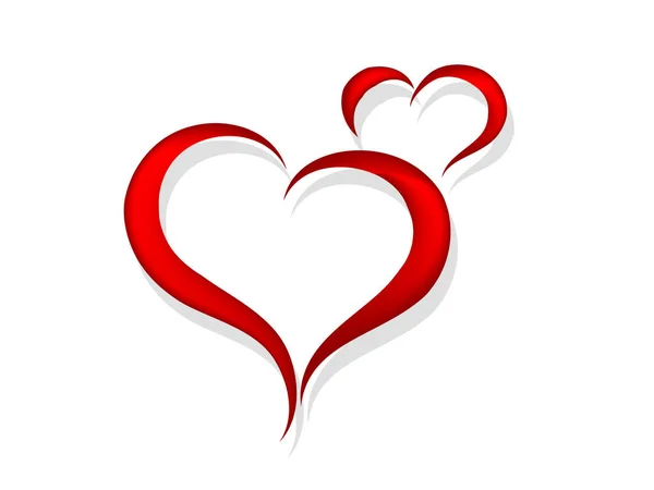 Δύο κόκκινες καρδιές — Διανυσματικό Αρχείο