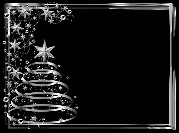Stříbrný rám vánoční — Stockový vektor