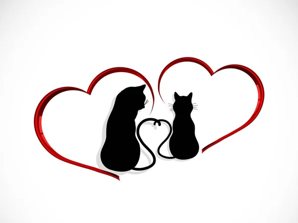 Chats amoureux — Image vectorielle