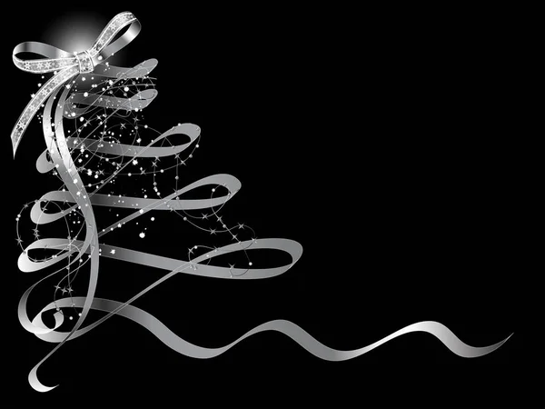 Christmas silver bow — Stockvector