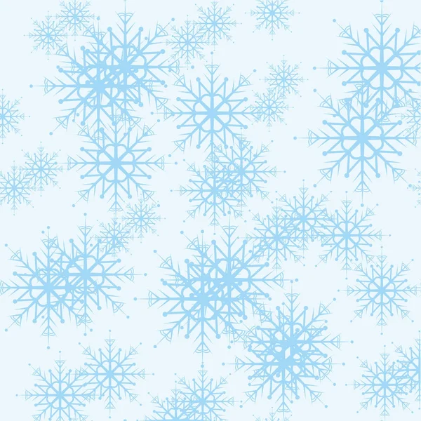 Blauwe sneeuwvlokken patroon — Stockvector