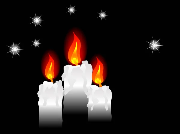 Three candles — Stock Vector