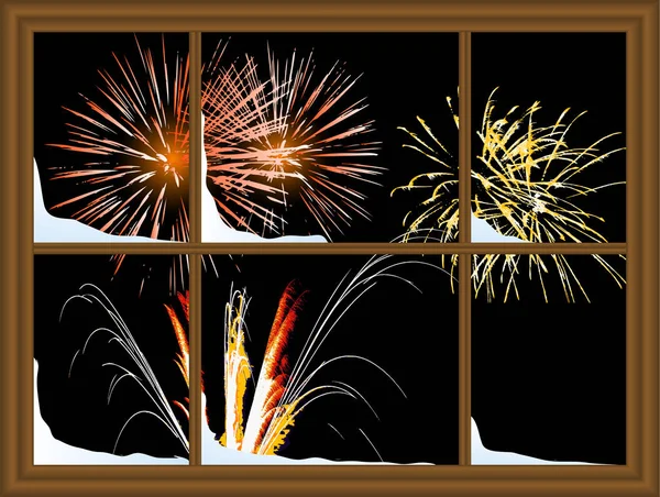 Fuegos artificiales — Vector de stock