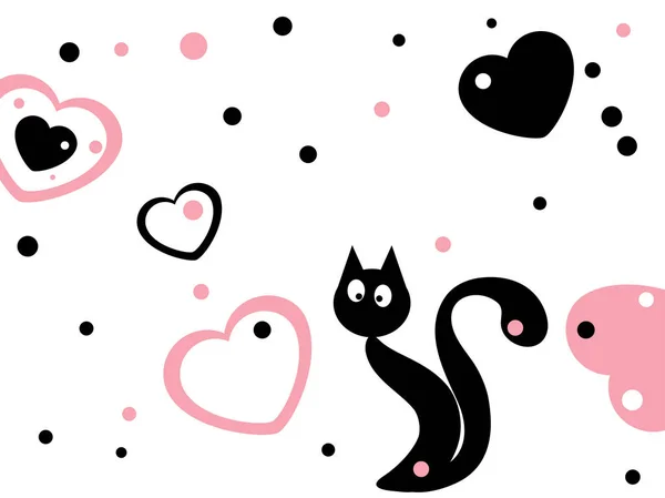 Abstract black cat — Stock Vector