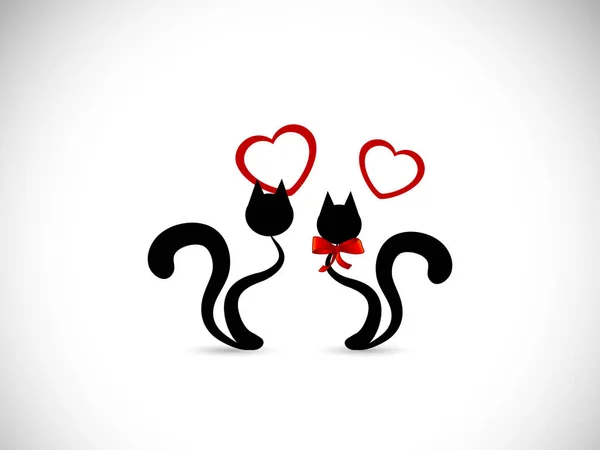 Verliebte Katzen — Stockvektor