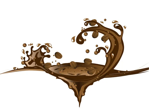Koffie bonen in chocolade — Stockvector