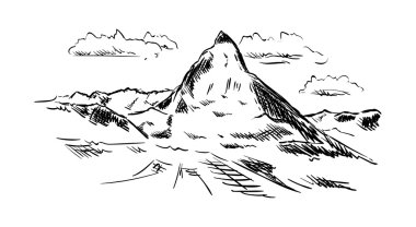 Arka plan üzerinde izole Matternhorn
