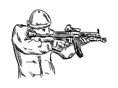 arka plan üzerinde izole asker