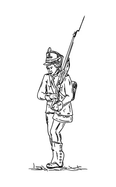 Soldado aislado en el fondo — Vector de stock