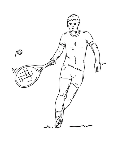 Jugador de tenis aislado en el fondo — Archivo Imágenes Vectoriales