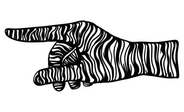 Вектор - жест руки зебры — стоковый вектор