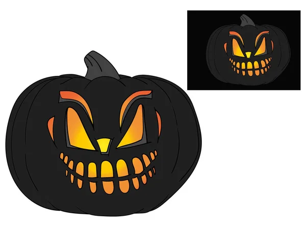 Halloween pumpkin with face — Stock Vector