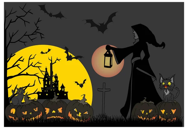Halloween Tema korkunç — Stok Vektör