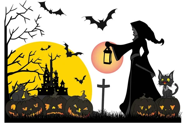 Tema di Halloween spaventoso — Vettoriale Stock