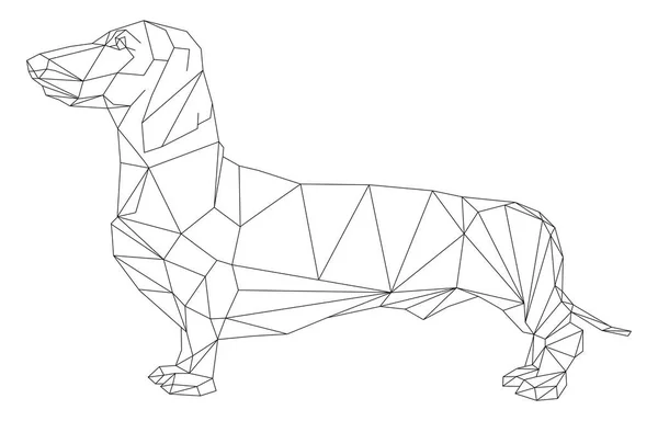 Estilo geométrico dachshund — Vector de stock