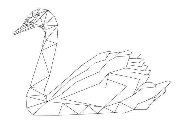 Swan geometric style — Stock Vector