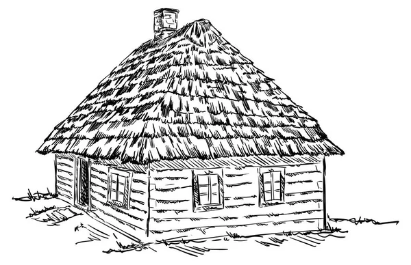 Ancienne maison en bois — Image vectorielle