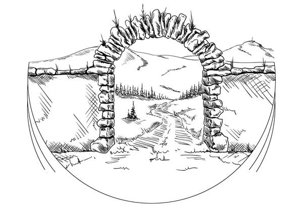 石门画 — 图库矢量图片