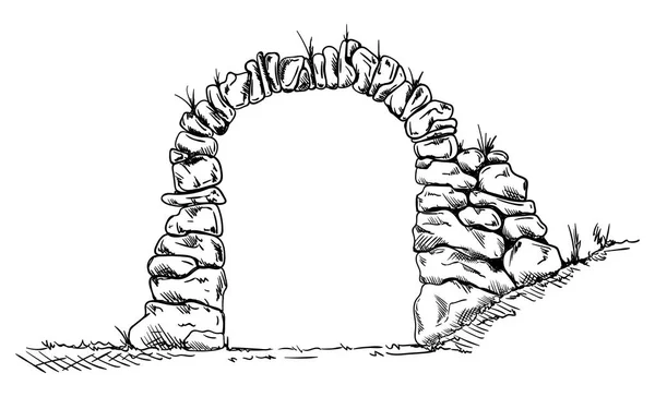 Stone gate draw — Stock Vector