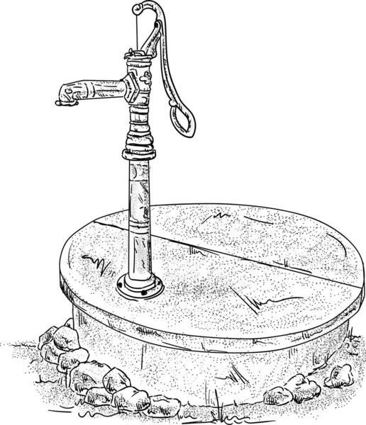 Vetor - bomba de água velha — Vetor de Stock