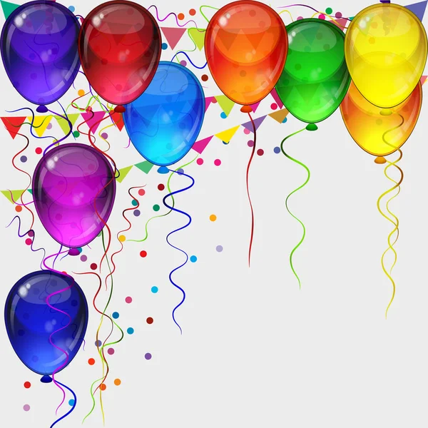 День рождения фон - реалистичные воздушные шары . — стоковый вектор