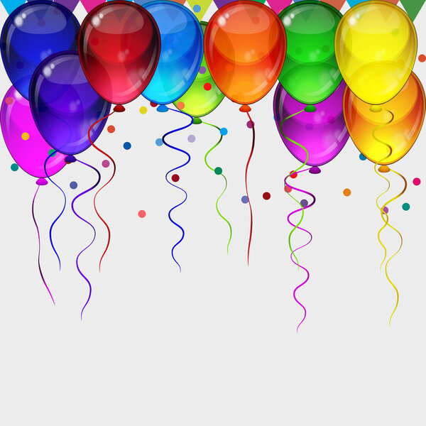 Birthday party background - realistic transparency balloons.