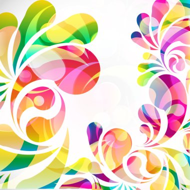 Soyut renkli desenli ark-damla desen beyaz bir arka plan üzerinde