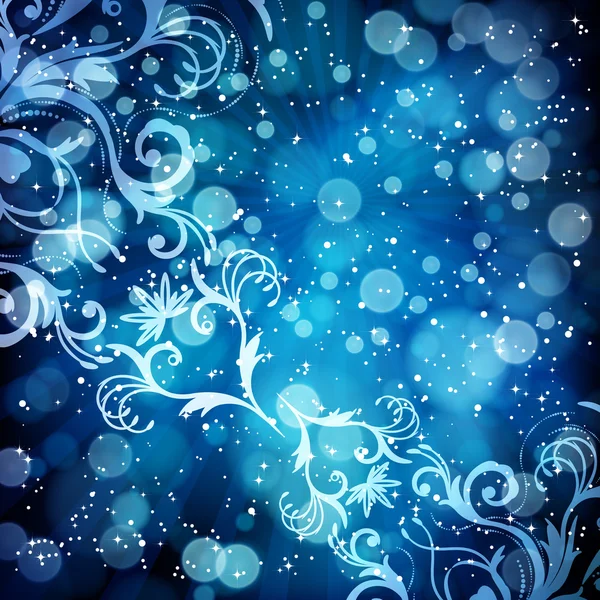 Patrón floral abstracto sobre fondo azul . — Vector de stock