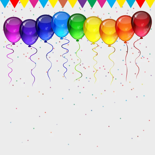 Birthday party vector background - realistic transparency colorf — ストックベクタ