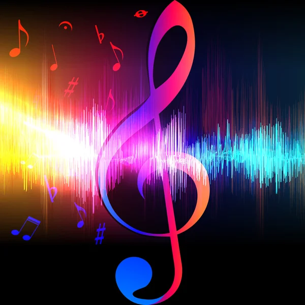Hangszínszabályzó zene hullámok spektrumát absztrakt háttér. — Stock Vector