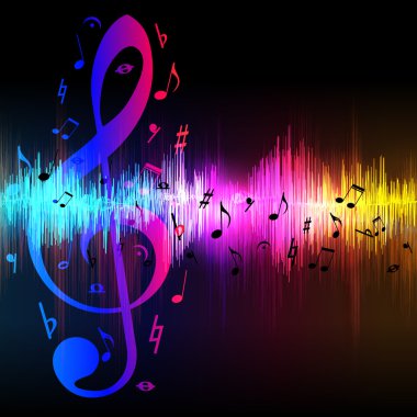 Müzik ekolayzer dalgalar arka plan, spektrum soyut illüstrasyon.