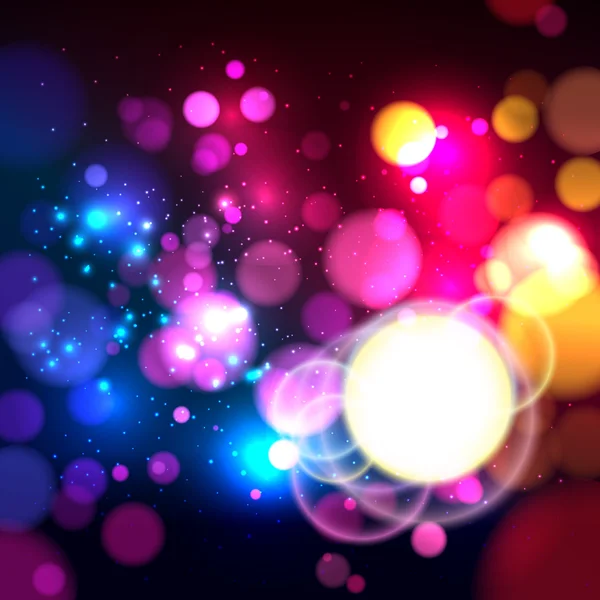 Lumineux fond abstrait coloré avec bokeh lumière déconcentrée . — Image vectorielle