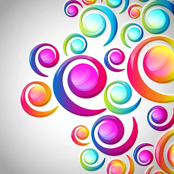 Patrón de arco-gota espiral colorido abstracto sobre un fondo claro . — Vector de stock