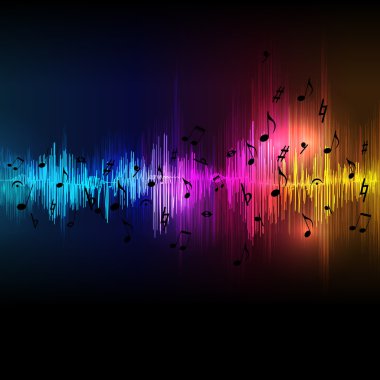 Müzik ekolayzer dalgalar arka plan, spektrum soyut illüstrasyon.
