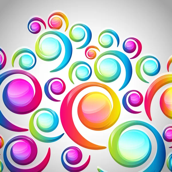 Modèle abstrait coloré spirale arc-goutte sur un fond clair . — Image vectorielle