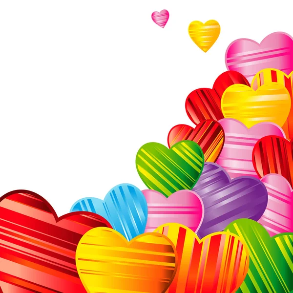 Valentinstag Hintergrund mit gestreiften Mustern Herzen. — Stockvektor