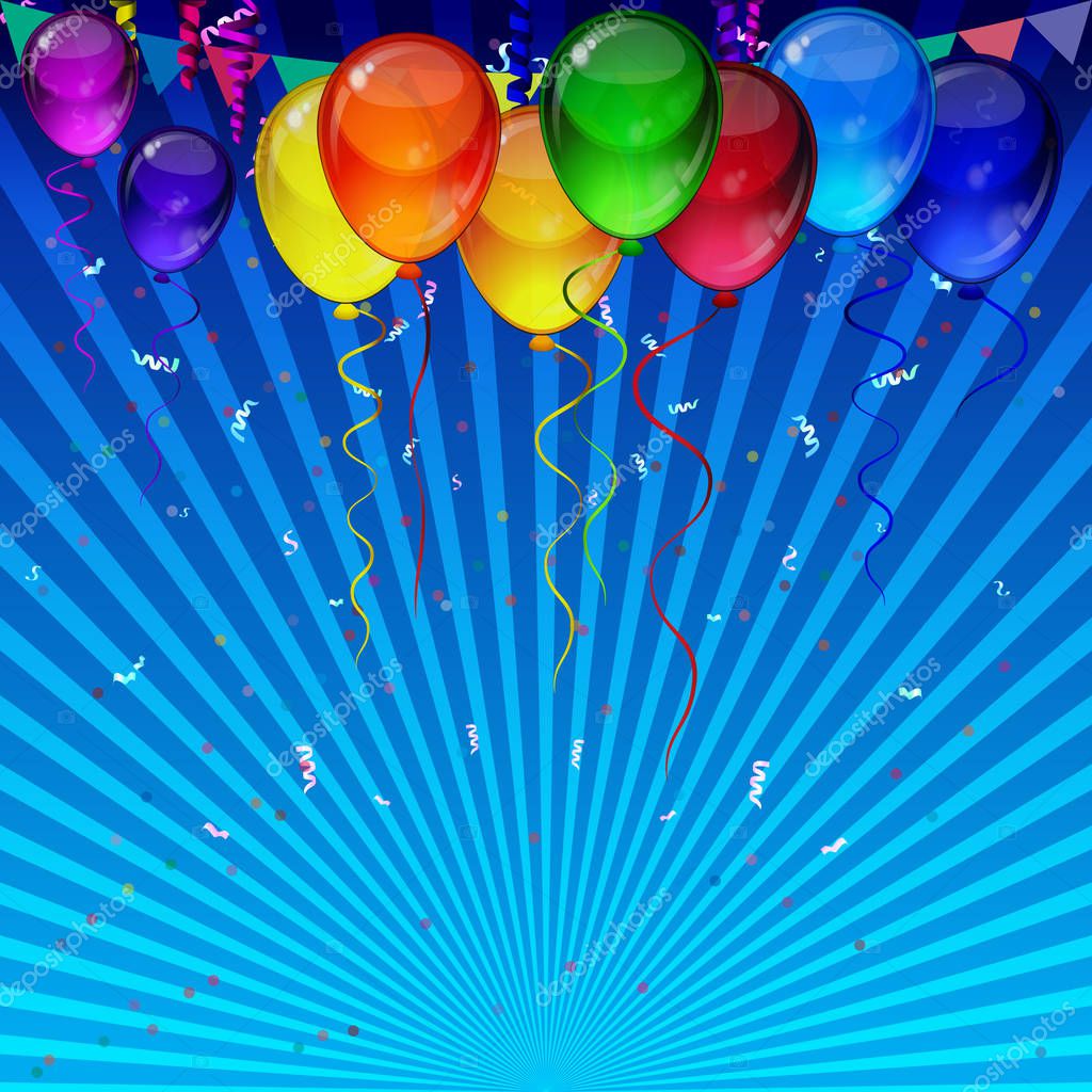 Birthday party vector background - colorful festive balloons. — Stock ...