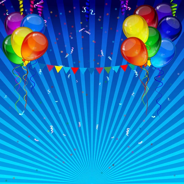 Fondo de fiesta de cumpleaños - globos festivos coloridos . — Archivo Imágenes Vectoriales