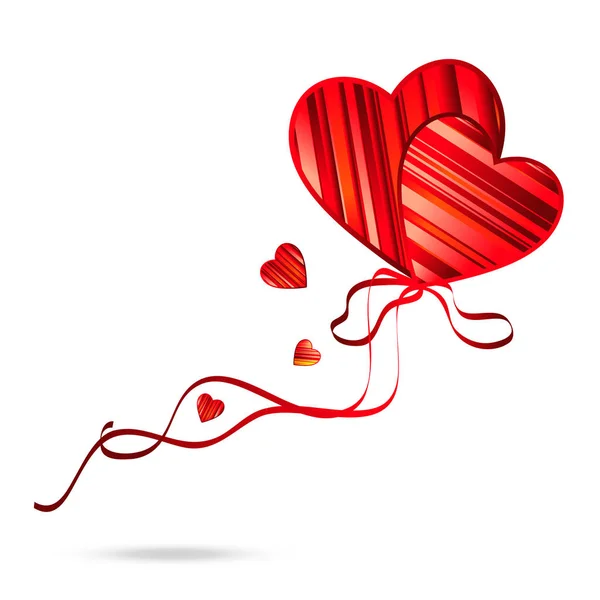 Fondo del día de San Valentín con corazones rayados, ilustración de diseño . — Archivo Imágenes Vectoriales