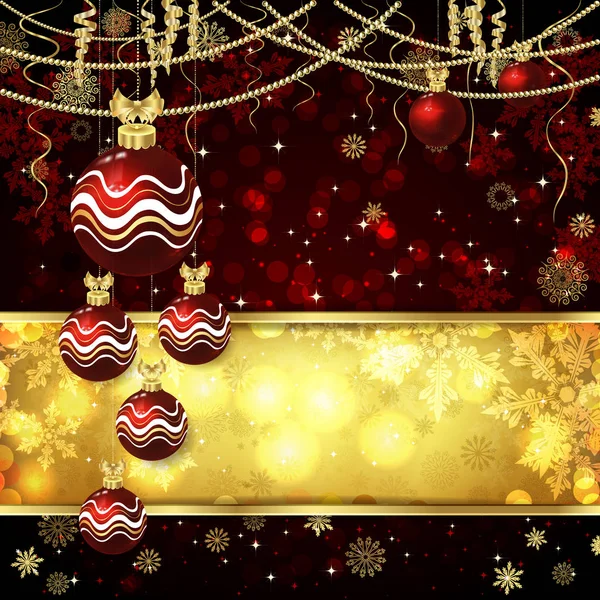 クリスマス ボール、クリスマスの装飾とクリスマス カード. — ストックベクタ