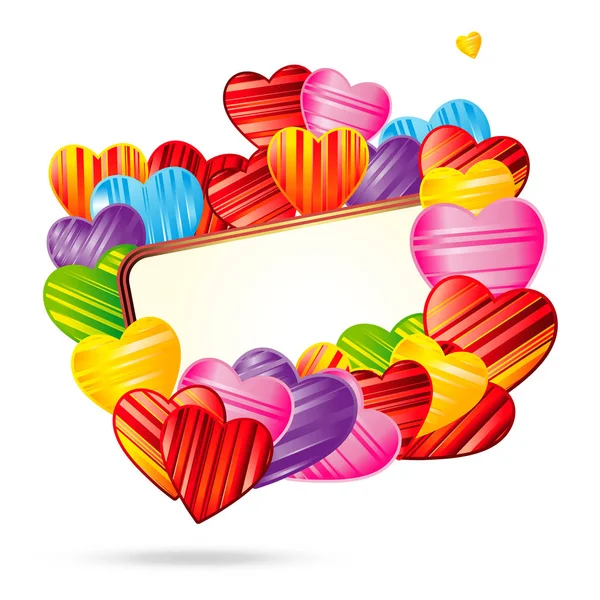 Aftelkalender voor Valentijnsdag achtergrond met gestreepte patroon hart , — Stockvector