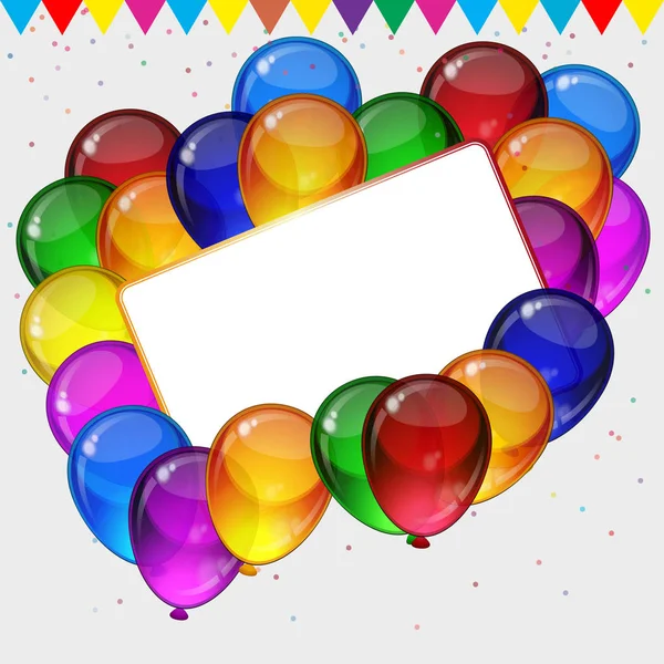 Születésnapi party háttér - színes ünnepi léggömb. — Stock Vector