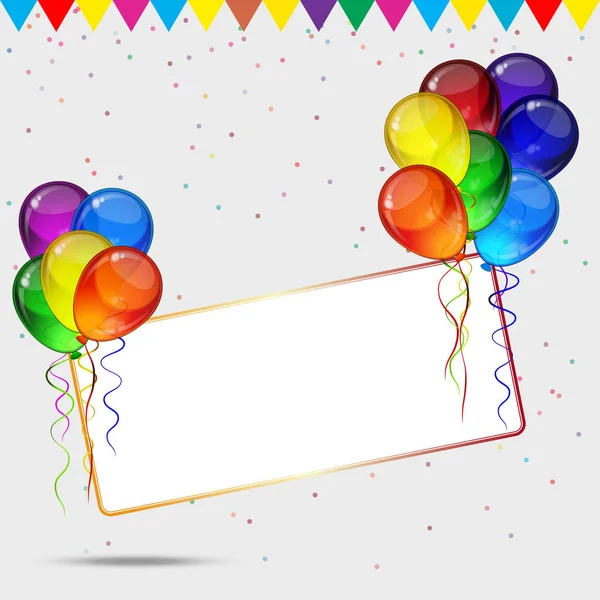 Fondo de fiesta de cumpleaños - globos festivos coloridos . — Vector de stock