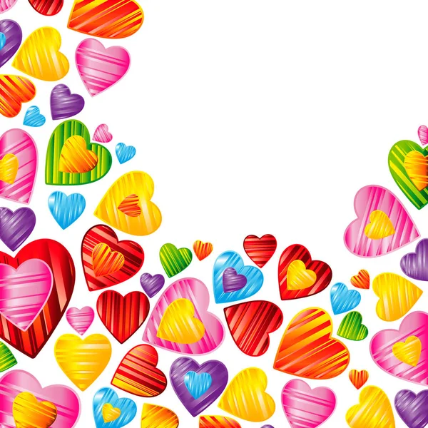 Fondo del día de San Valentín con corazones rayados  , — Archivo Imágenes Vectoriales
