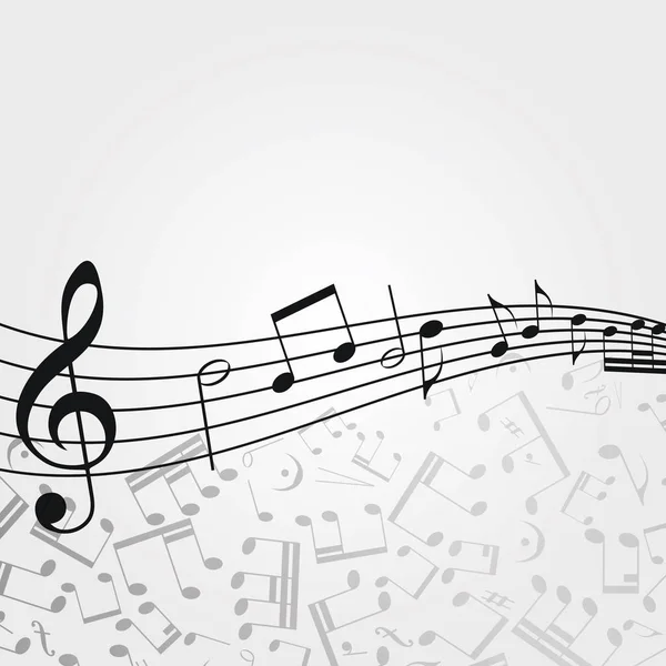 Fundo da música vetorial: melodia, notas, tecla . — Vetor de Stock