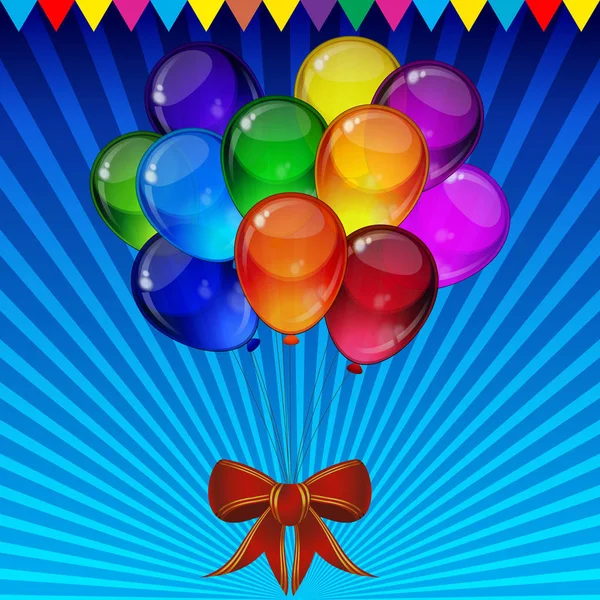 Urodziny party tło - kolorowe balony uroczysty. — Wektor stockowy
